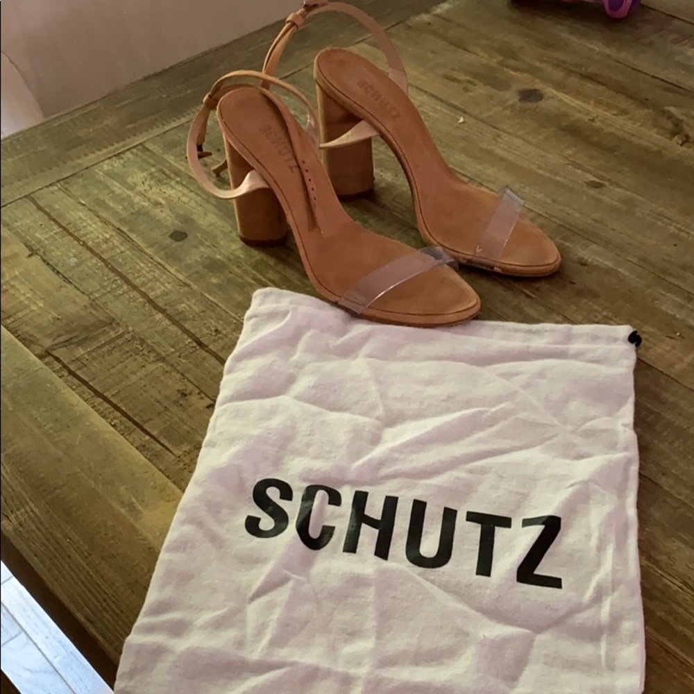 Schutz clear brown sandal